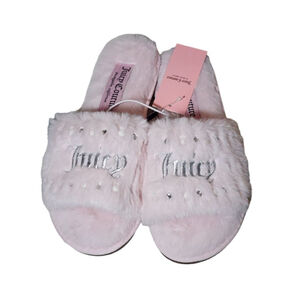 Juicy couture fuzzy slipper slides